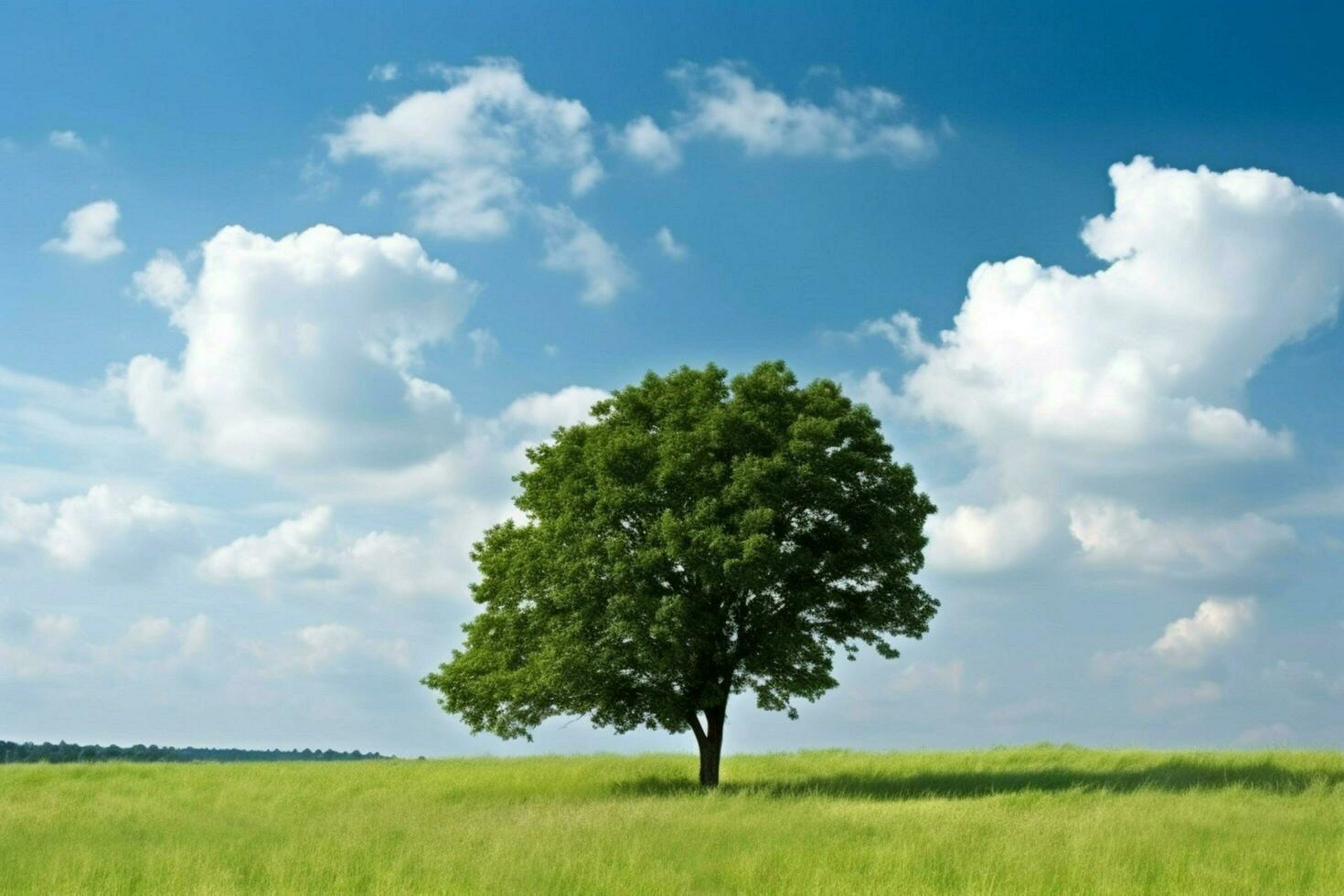 un árbol en un campo con un verde antecedentes y un si foto