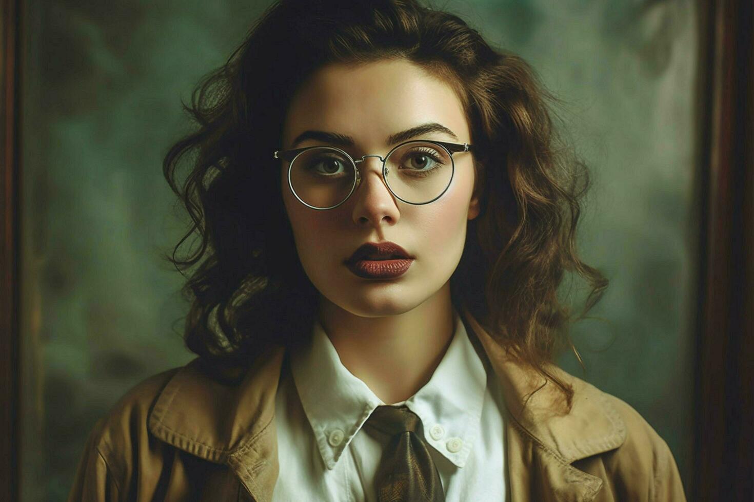 a woman wearing glasses that sayim a doctor photo