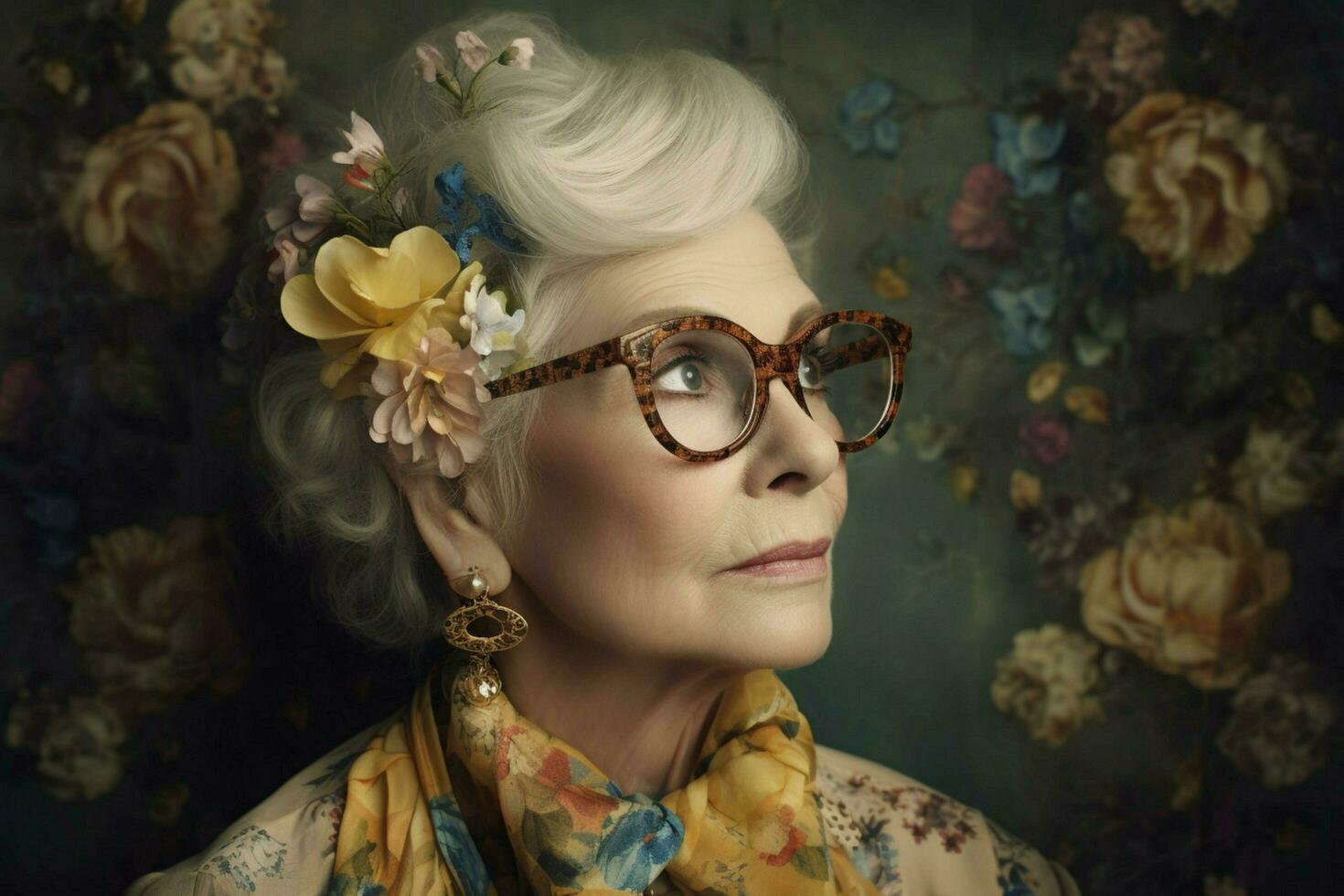 a woman with glasses that saysthe word beauty photo