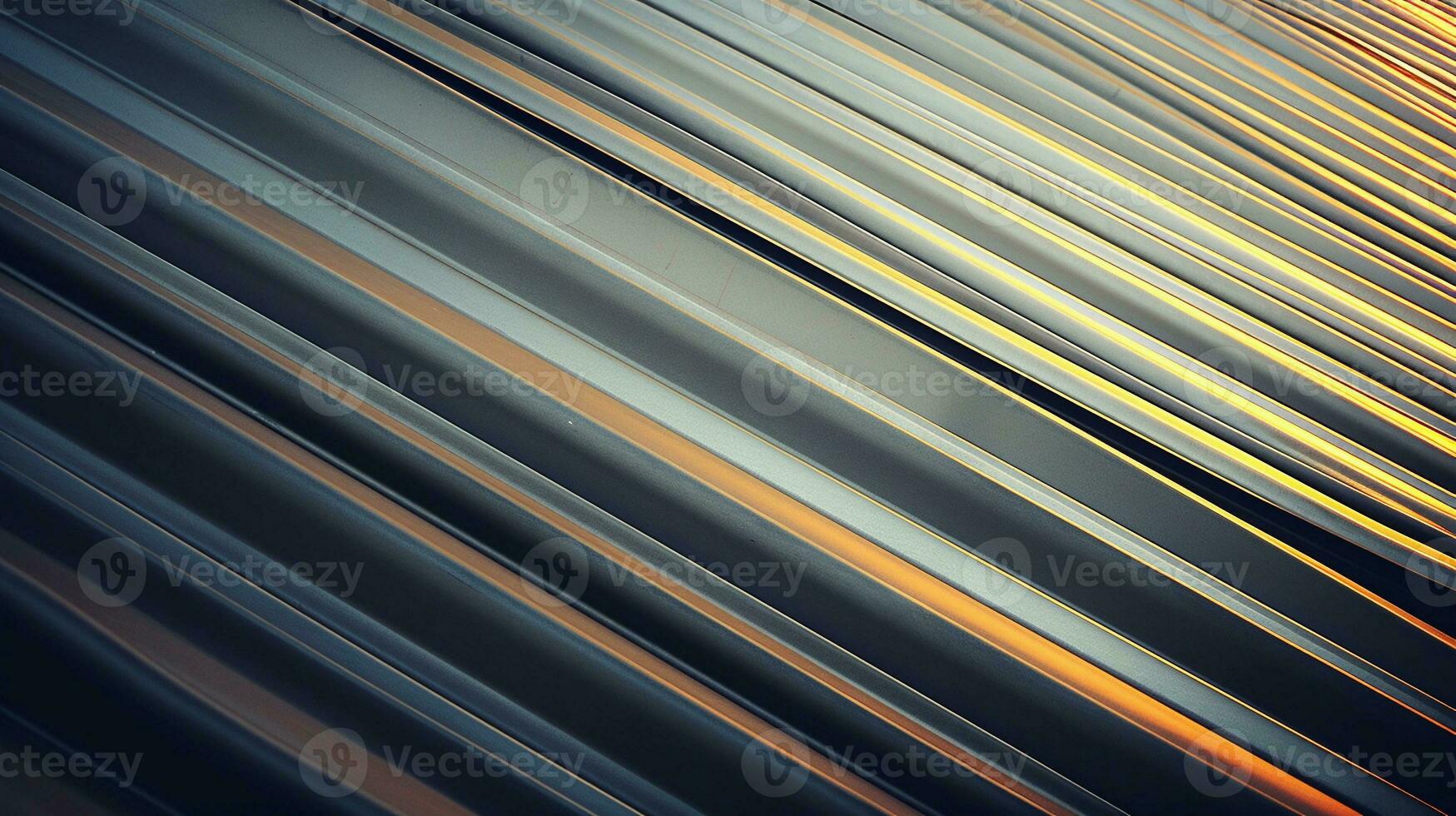 An abstract shot of a corrugated metal wall, focusing on the repeating patterns and industrial textures. AI generated. photo