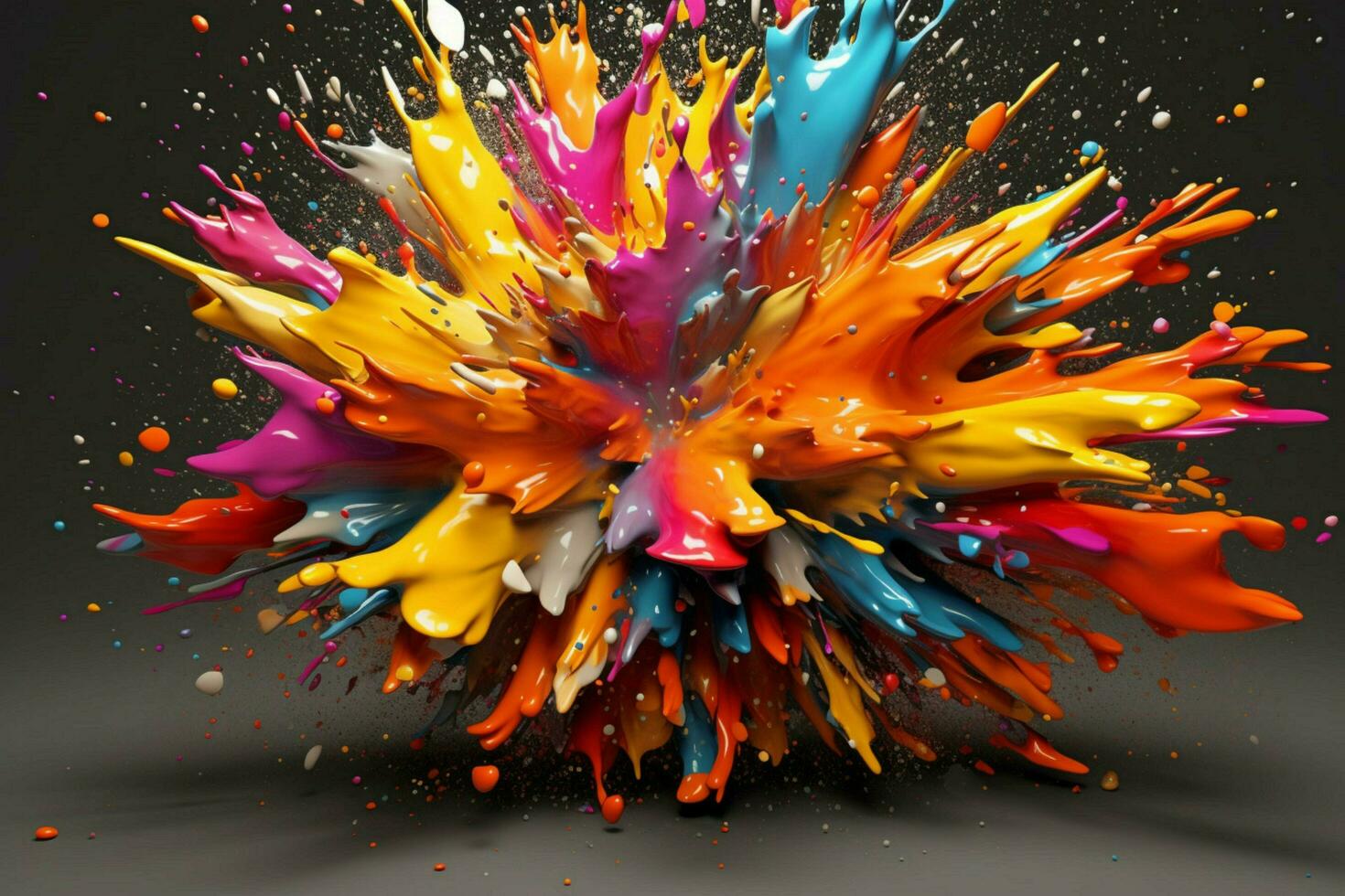 abstract art with colorful splash 3d photo