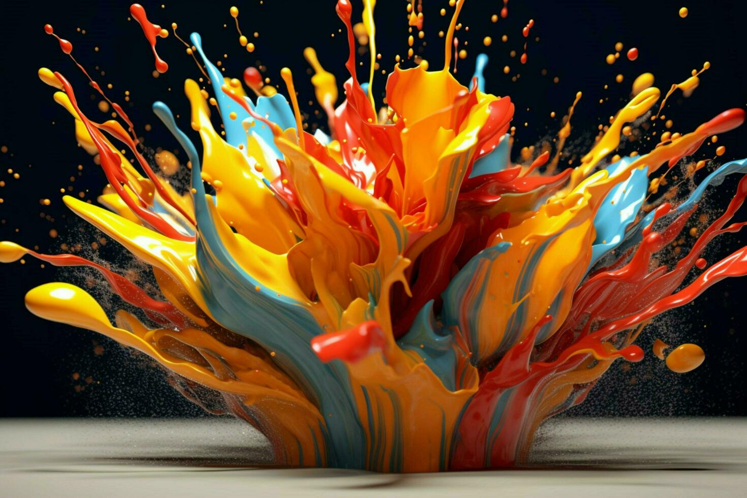 abstract art with colorful splash 3d photo