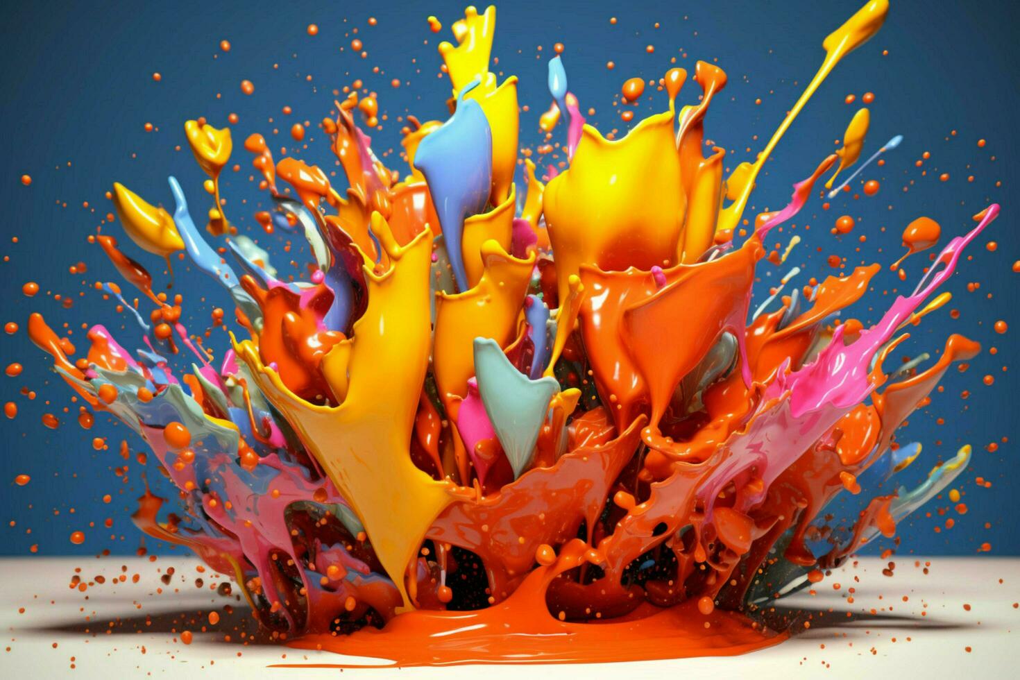 abstract art with colorful splash 3d photo