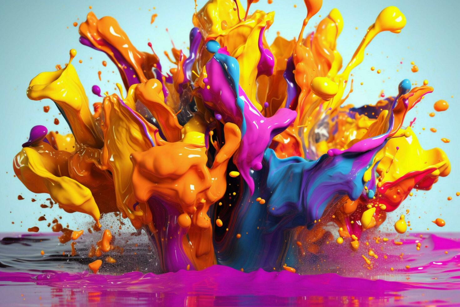 abstract art with colorful splash 3d photo