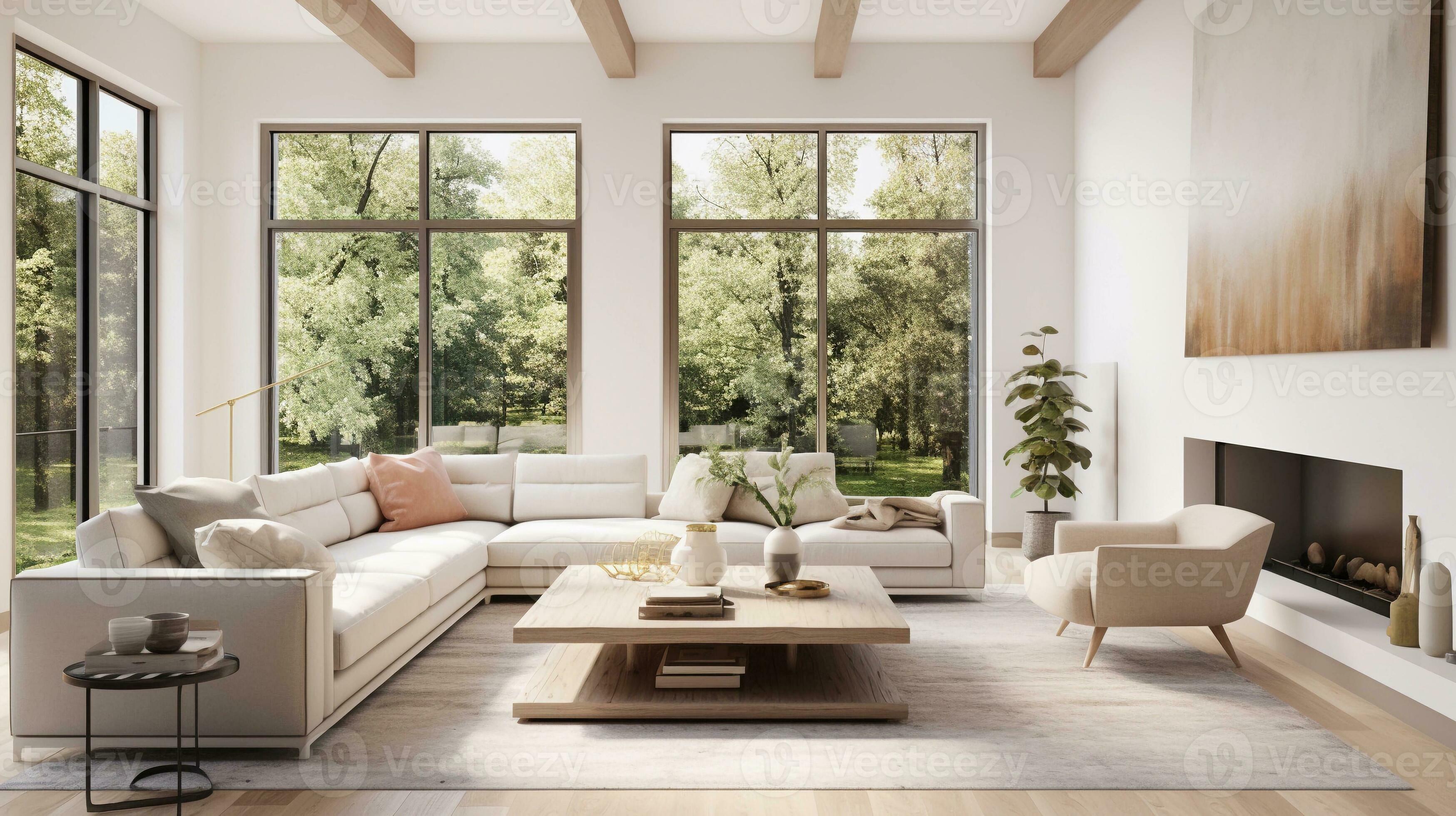 Minimalist large 2024 living room
