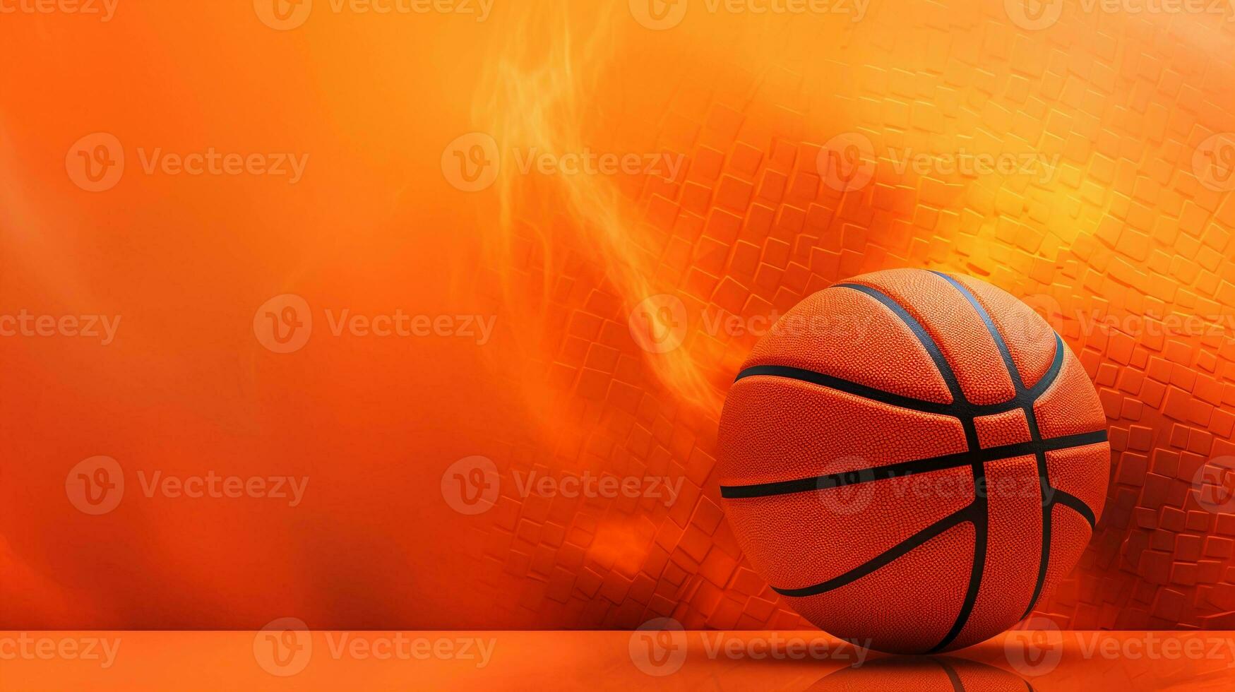 A basketball-inspired wallpaper with a basketball and hoop against a vibrant orange textured background. AI generated photo