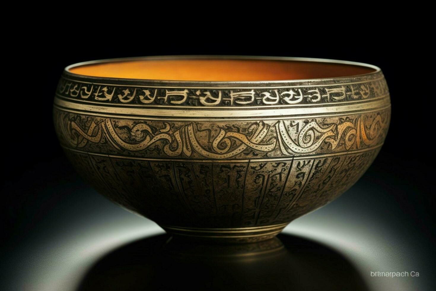 ancient arabic bowl indigenous creativity ornate photo
