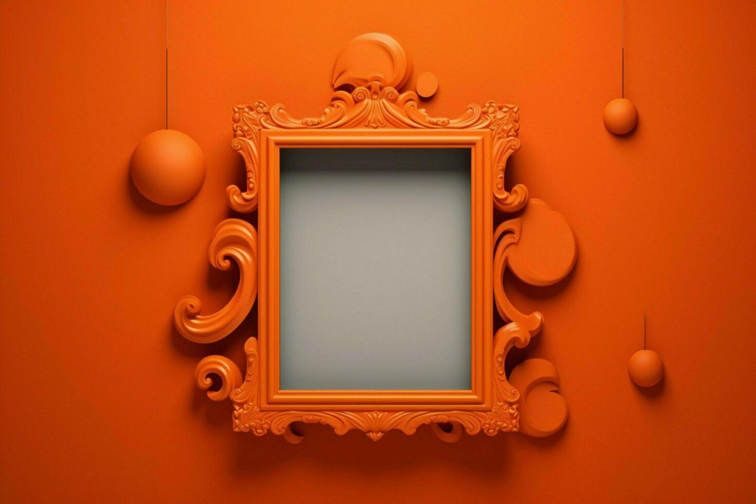 an orange frame with the word art on it photo