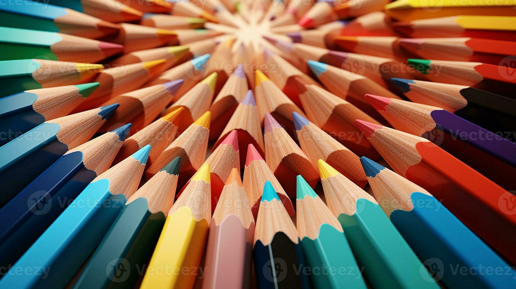 An image of color pencils arranged in a playful with space for text, whimsical pattern on a textured surface, inviting viewers to explore their own creative imagination. AI generated photo
