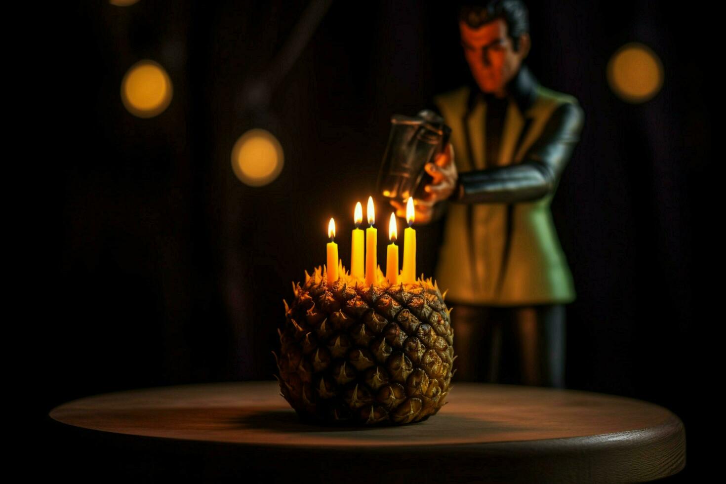birthday cake shaped like Mister Spock holding a pi photo