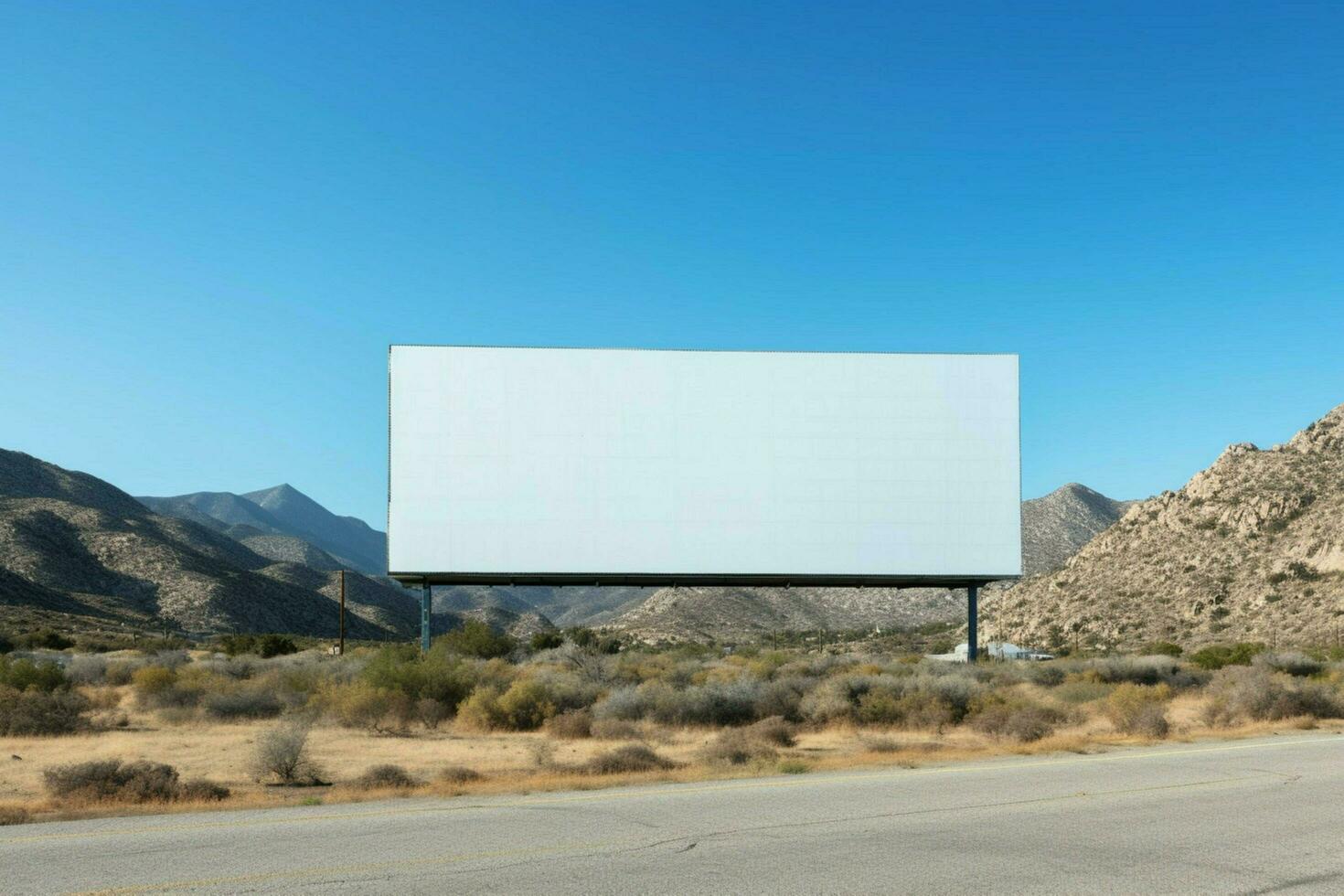 billboard shows empty mountain landscape blue sky photo