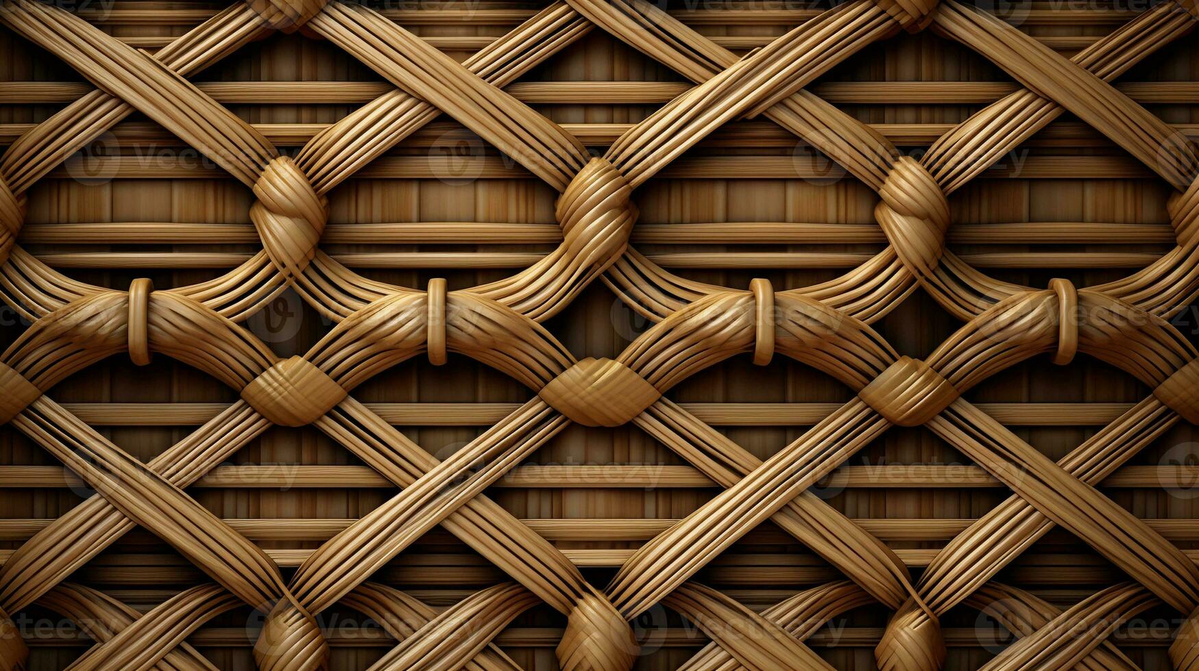 An image showcasing the intricate patterns of bamboo weave on a traditional Japanese screen, with space for text. Background image. AI generated photo