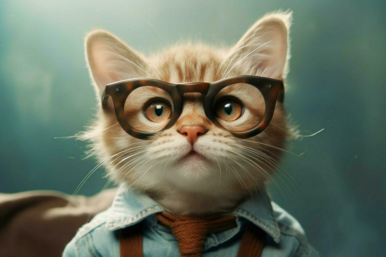 cat cute stylish glasses photo