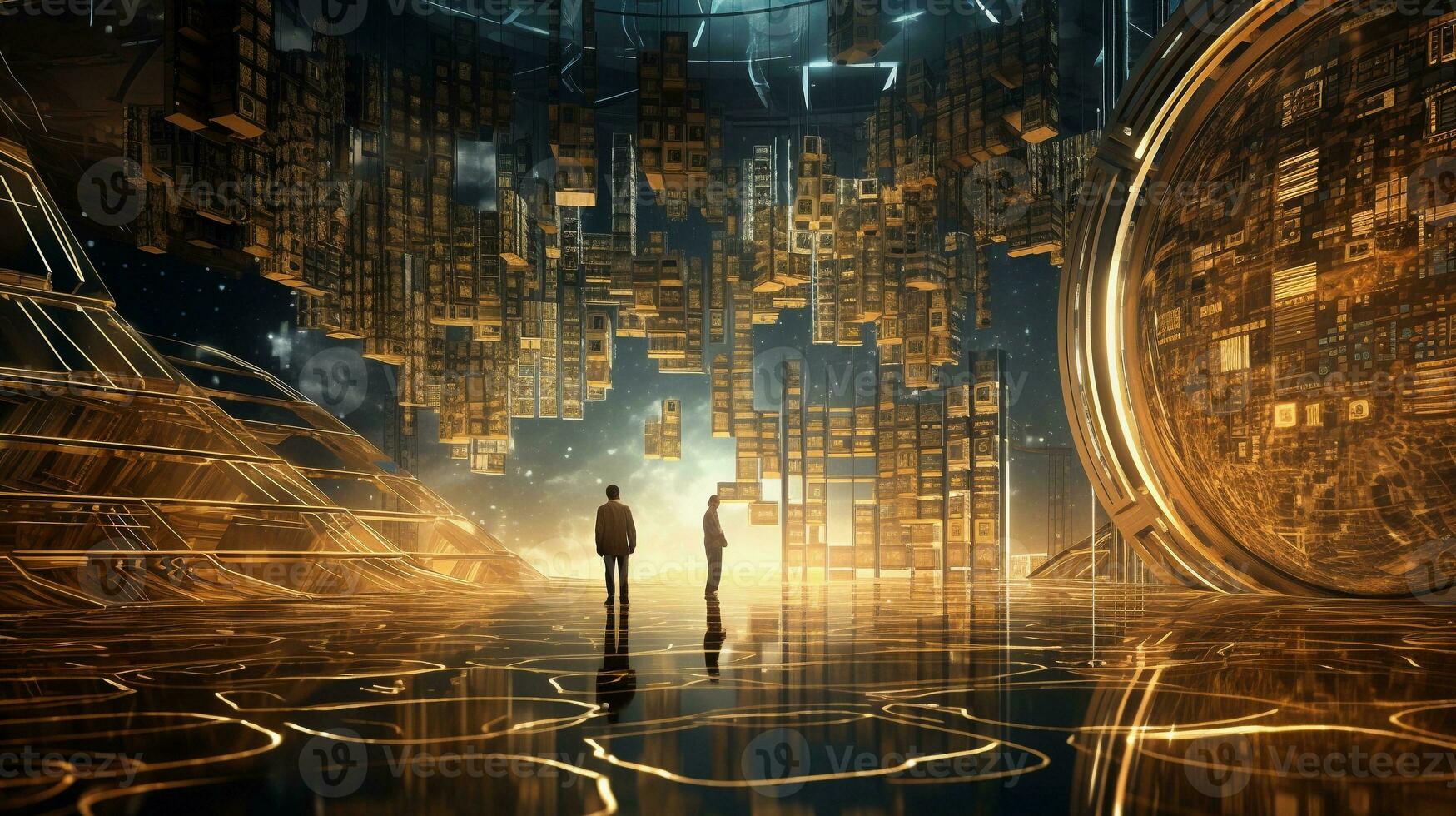 An artistic representation of cryptocurrency transactions, with blockchain graphics and digital wallets, allowing space for text, background image, AI generated photo