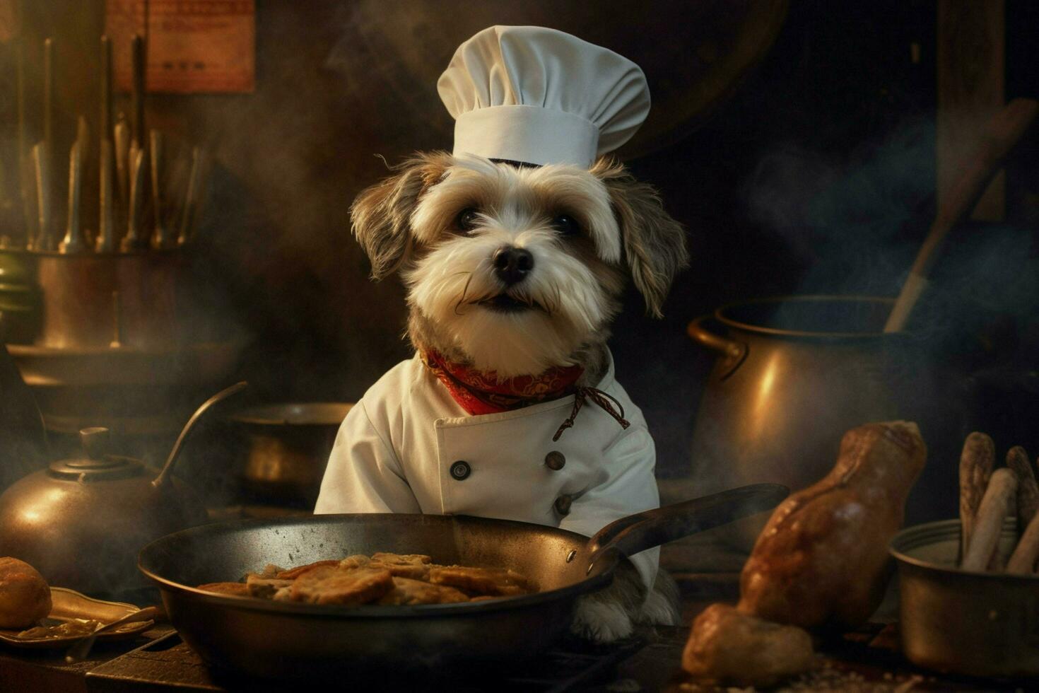 chef dog portrait cooking photo