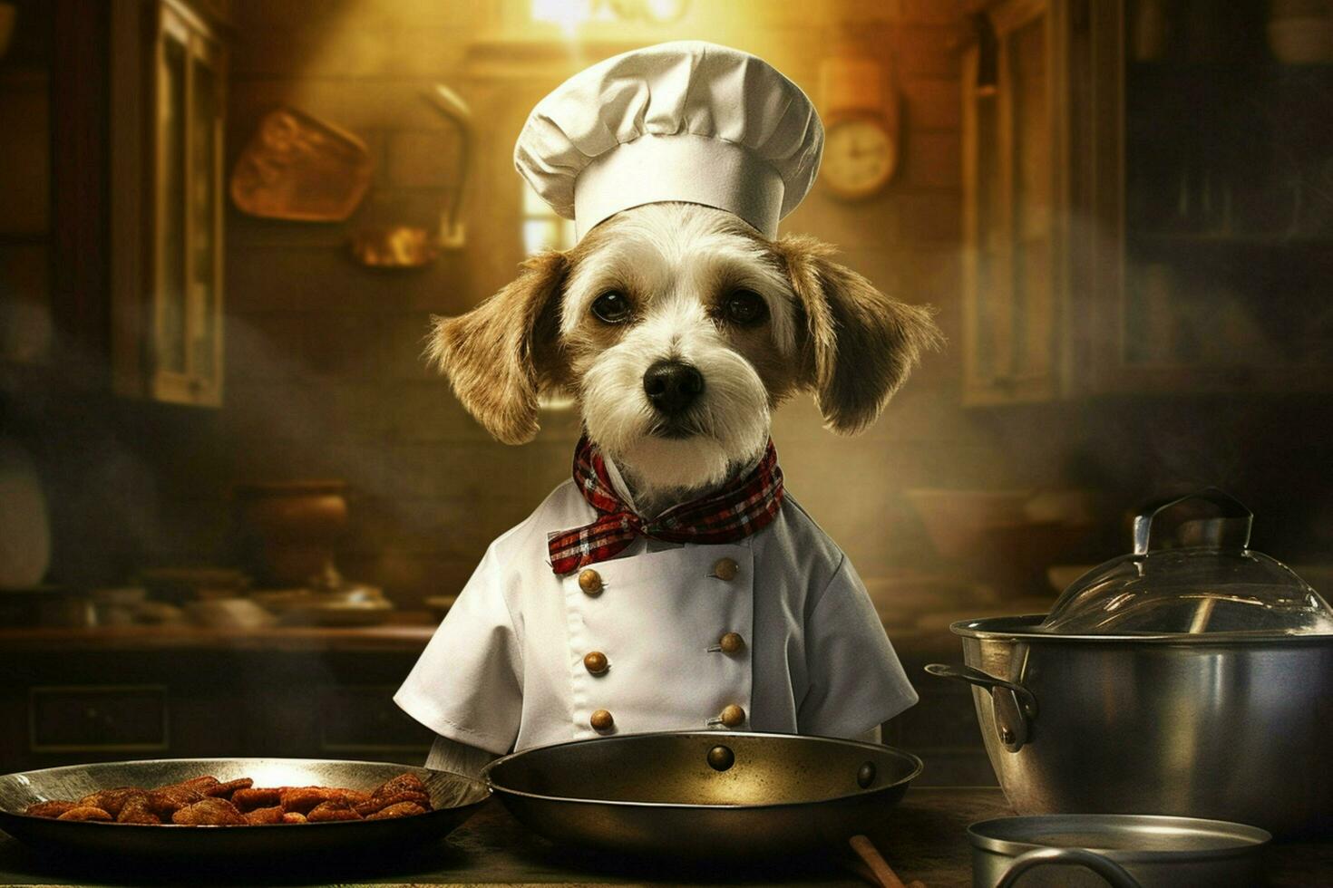 chef dog portrait cooking photo