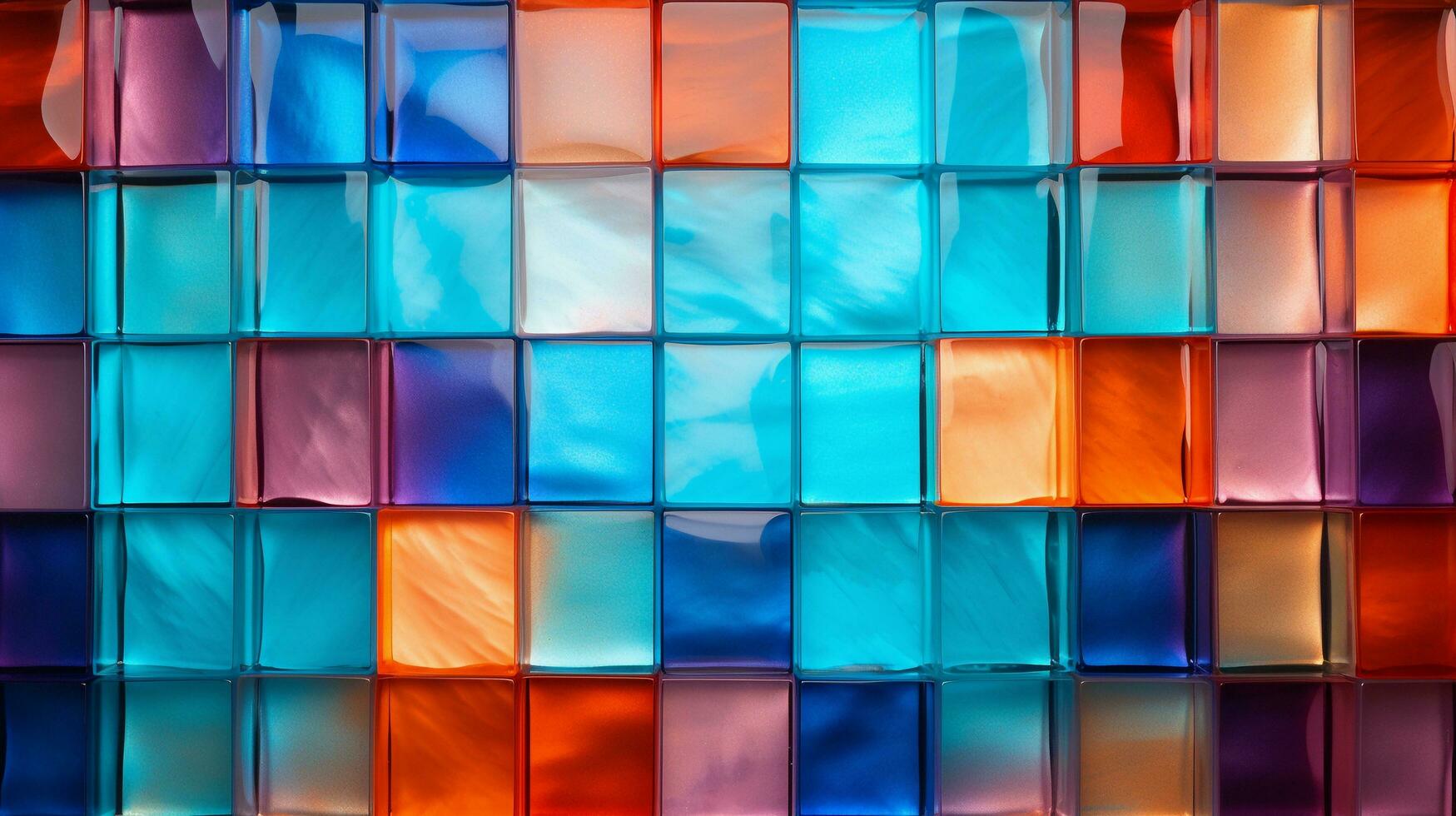 An artistic portrayal of vibrant and textured glass tile patterns, with designated areas for text, background image, AI generated photo