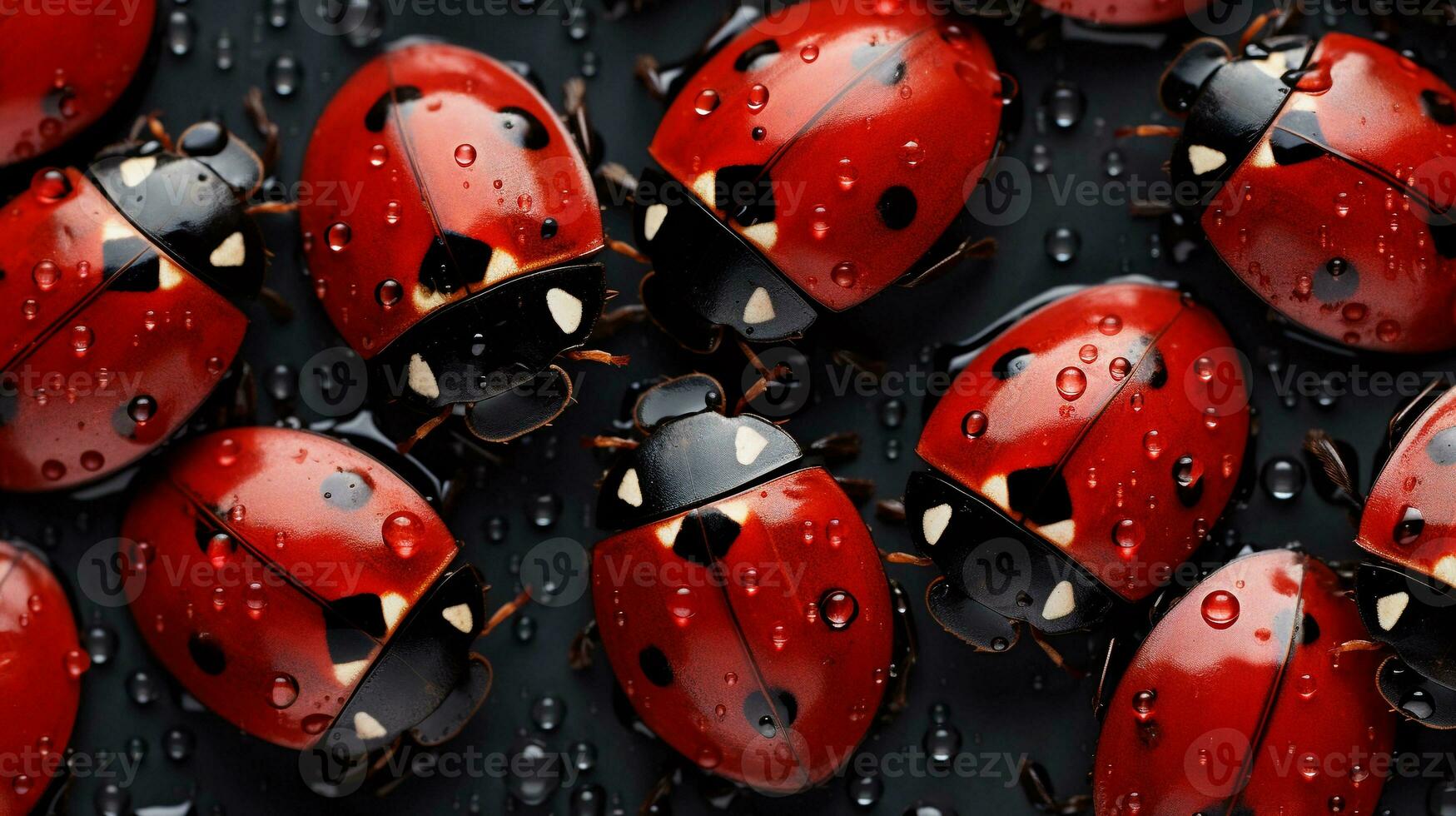 An image showcasing ladybugs as part of an artfully designed, textured composition, allowing space for text, background image, AI generated photo