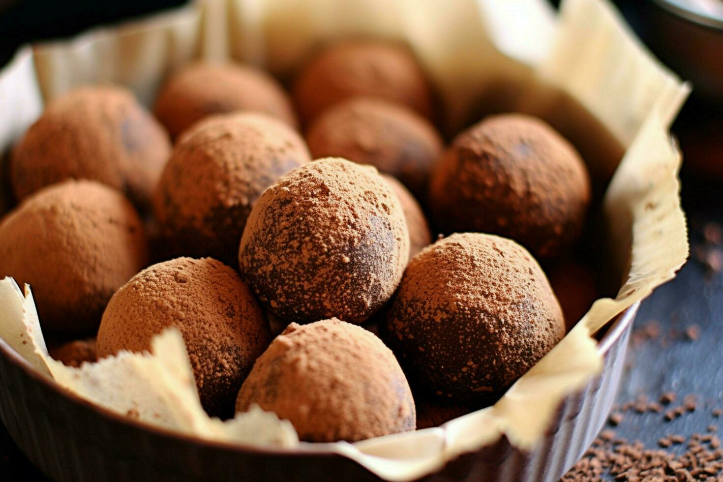 chocolate truffles sugar photo