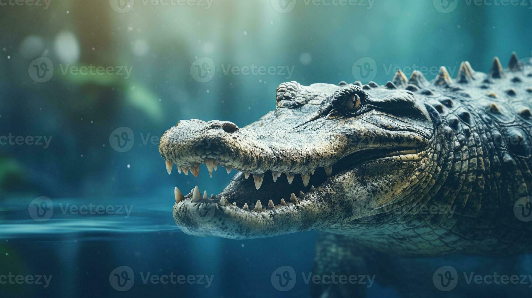 An amazing crocodile with textured background and space for text, background image, AI generated photo