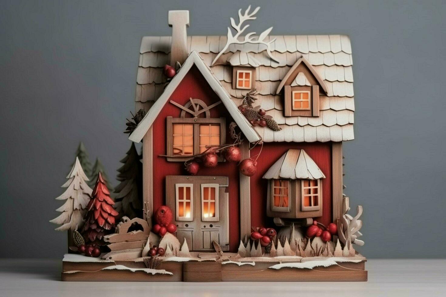 christmas house wooden composition photo