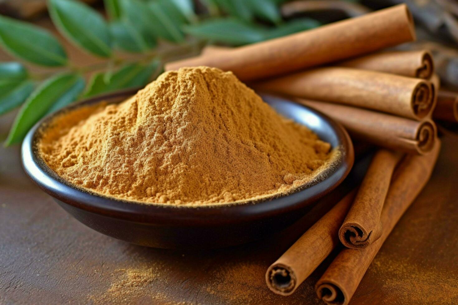 cinnamon sticks powder photo