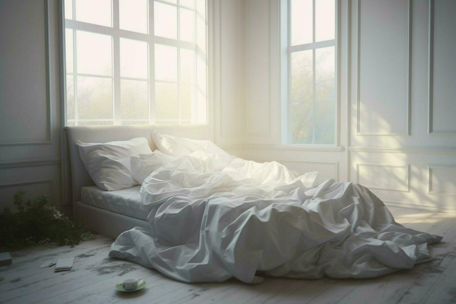 limpiar blanco cama Mañana foto
