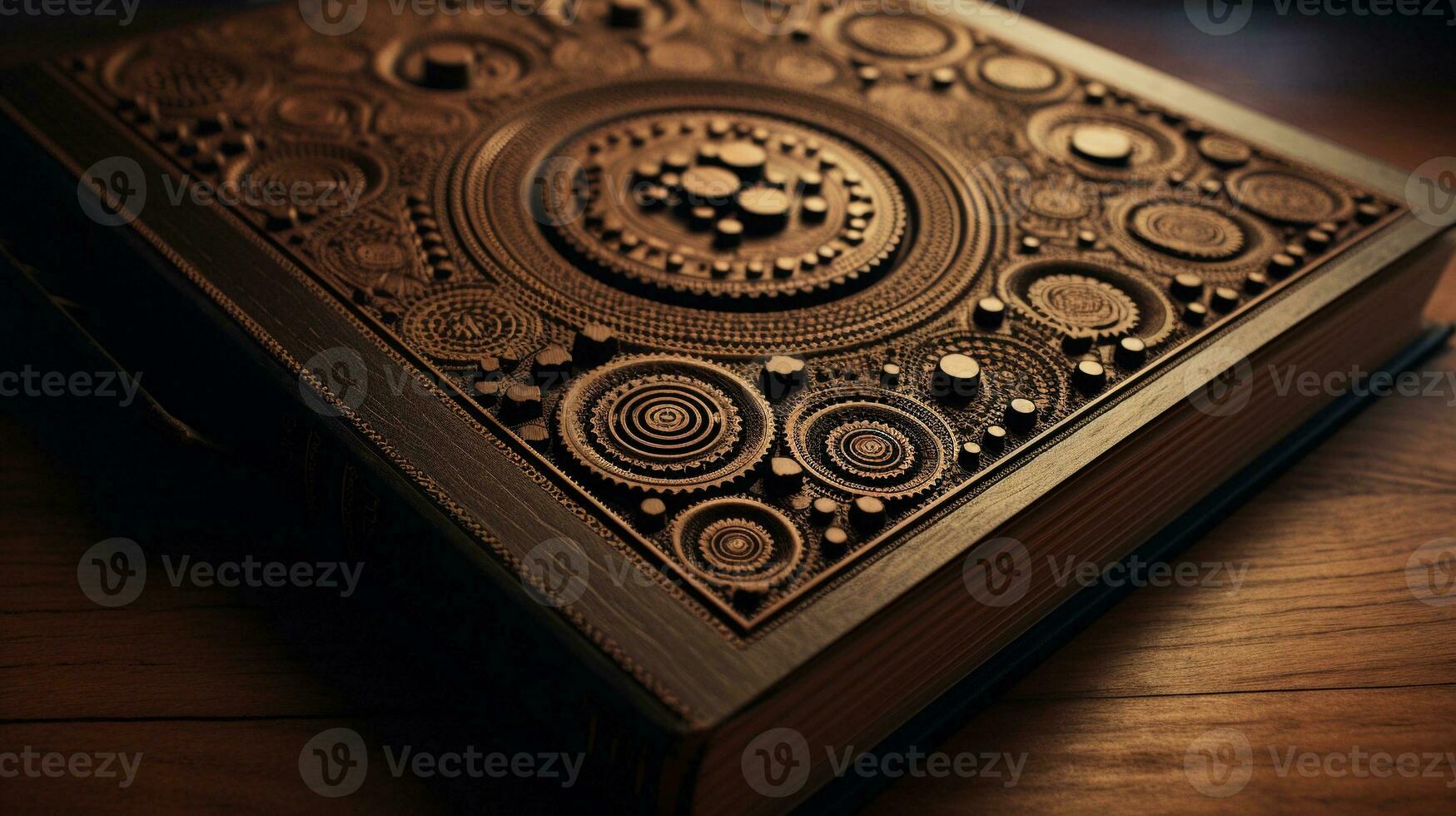 An artistic portrayal of woodcut dots used in vintage book illustrations, space for text, background image, generative AI photo