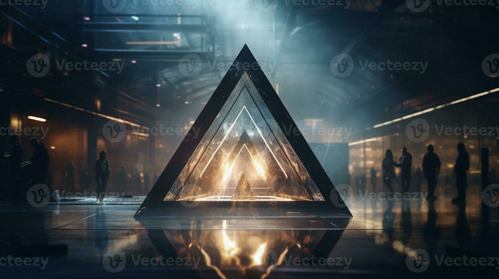 An artistic portrayal of a triangle representing innovation and progress, background image, generative AI photo