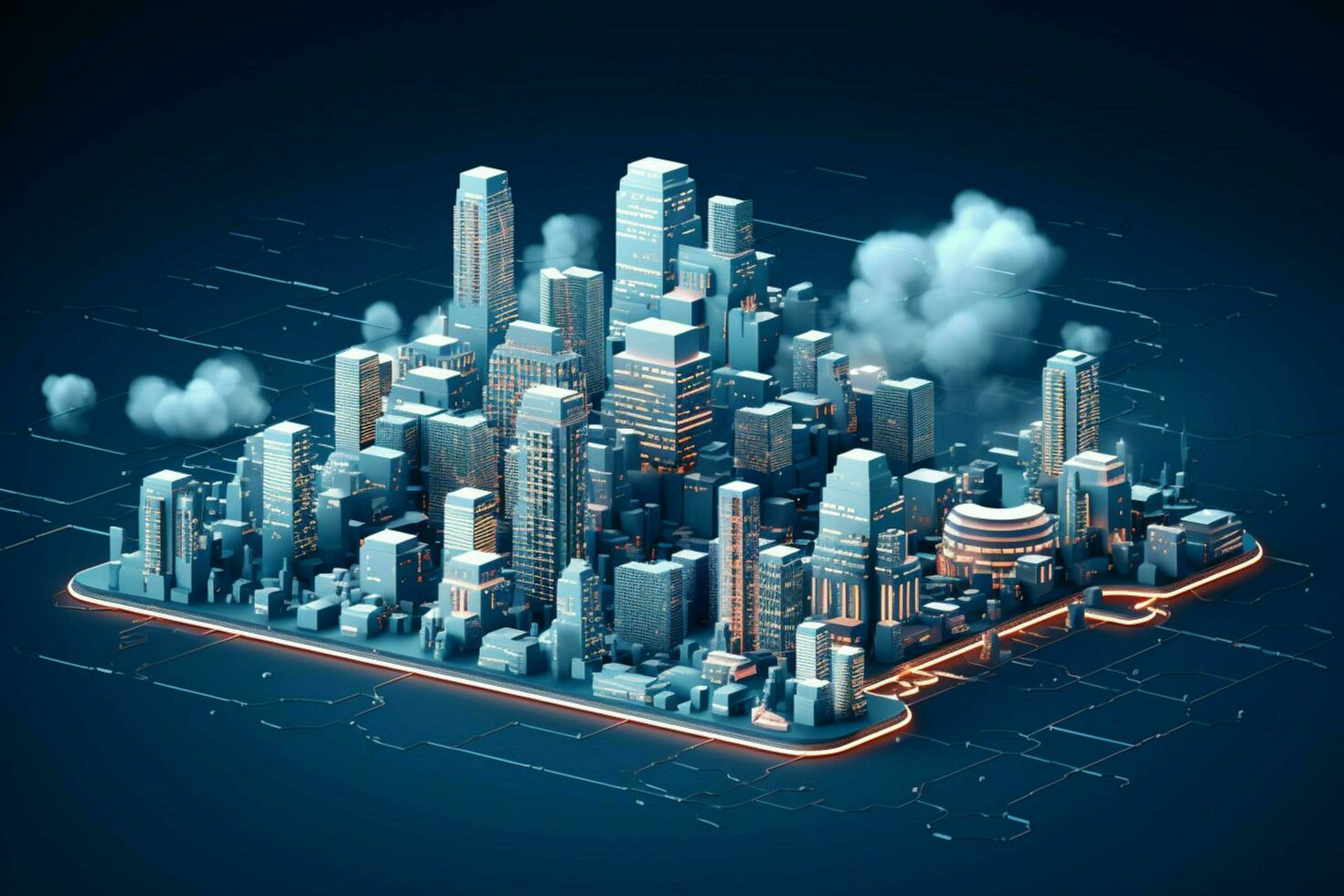 cloud networks concept city photo