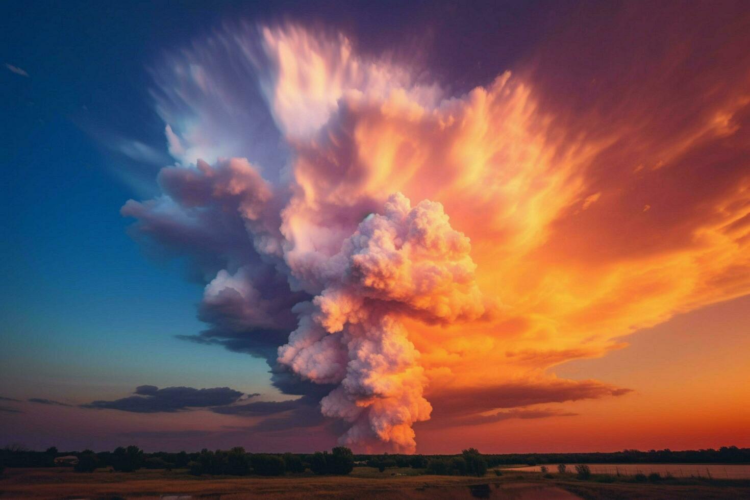 nube puesta de sol explosión foto