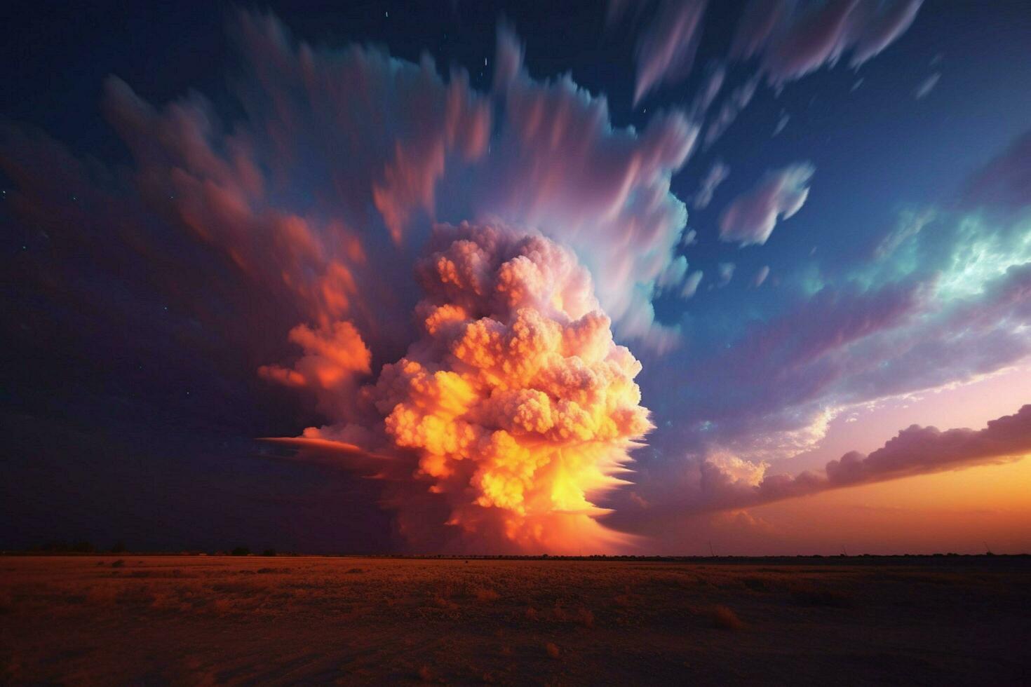 nube puesta de sol explosión foto