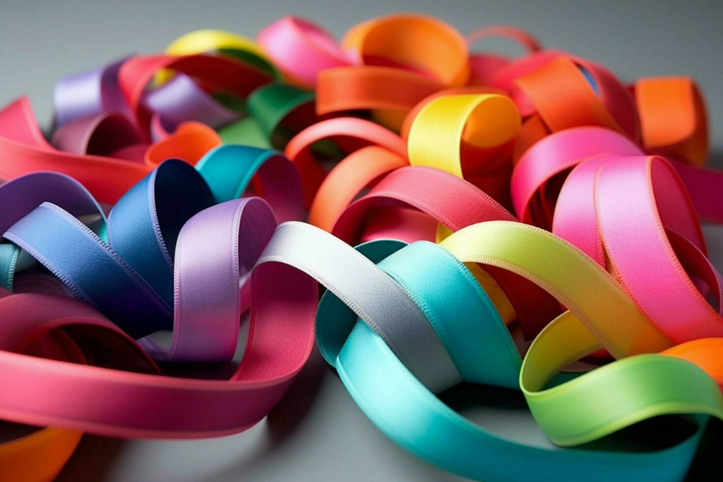 colorful serpentine party ribbons photo