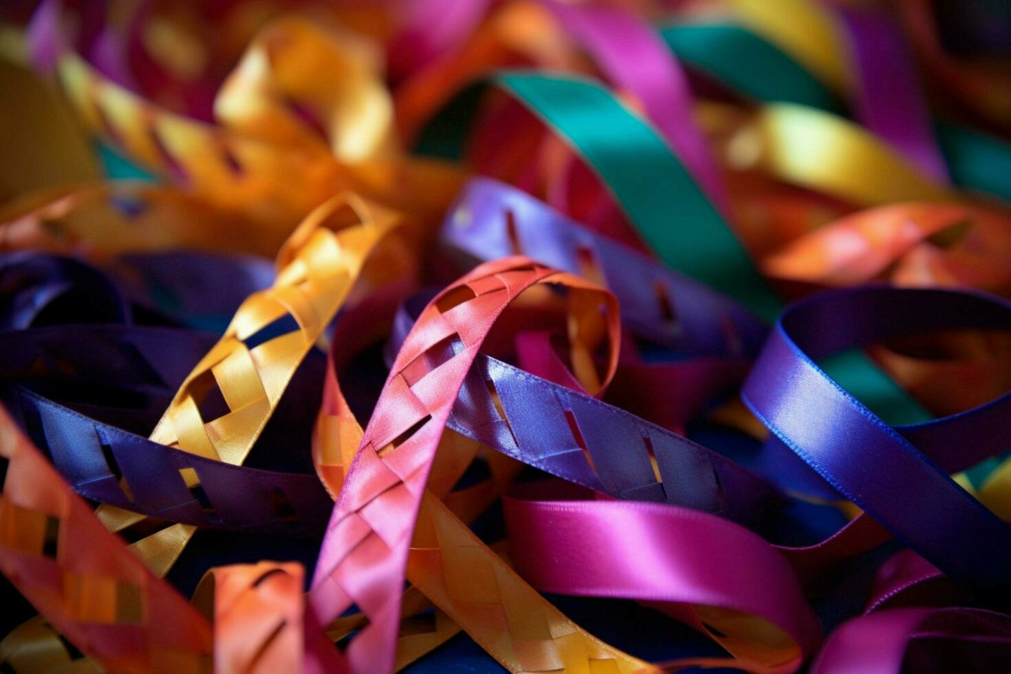 colorful serpentine party ribbons photo