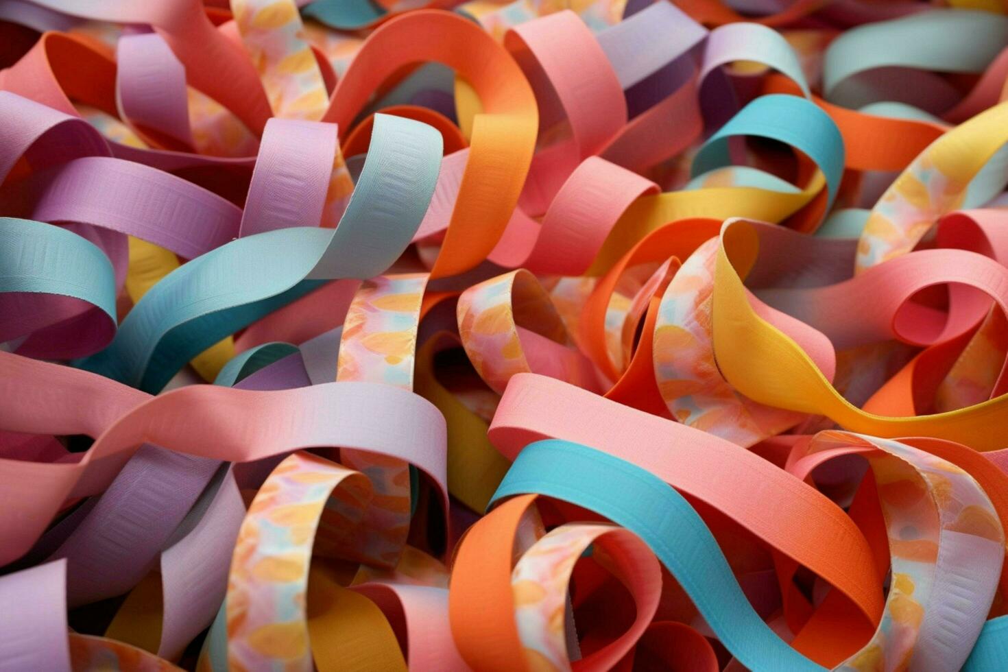 colorful serpentine party ribbons photo