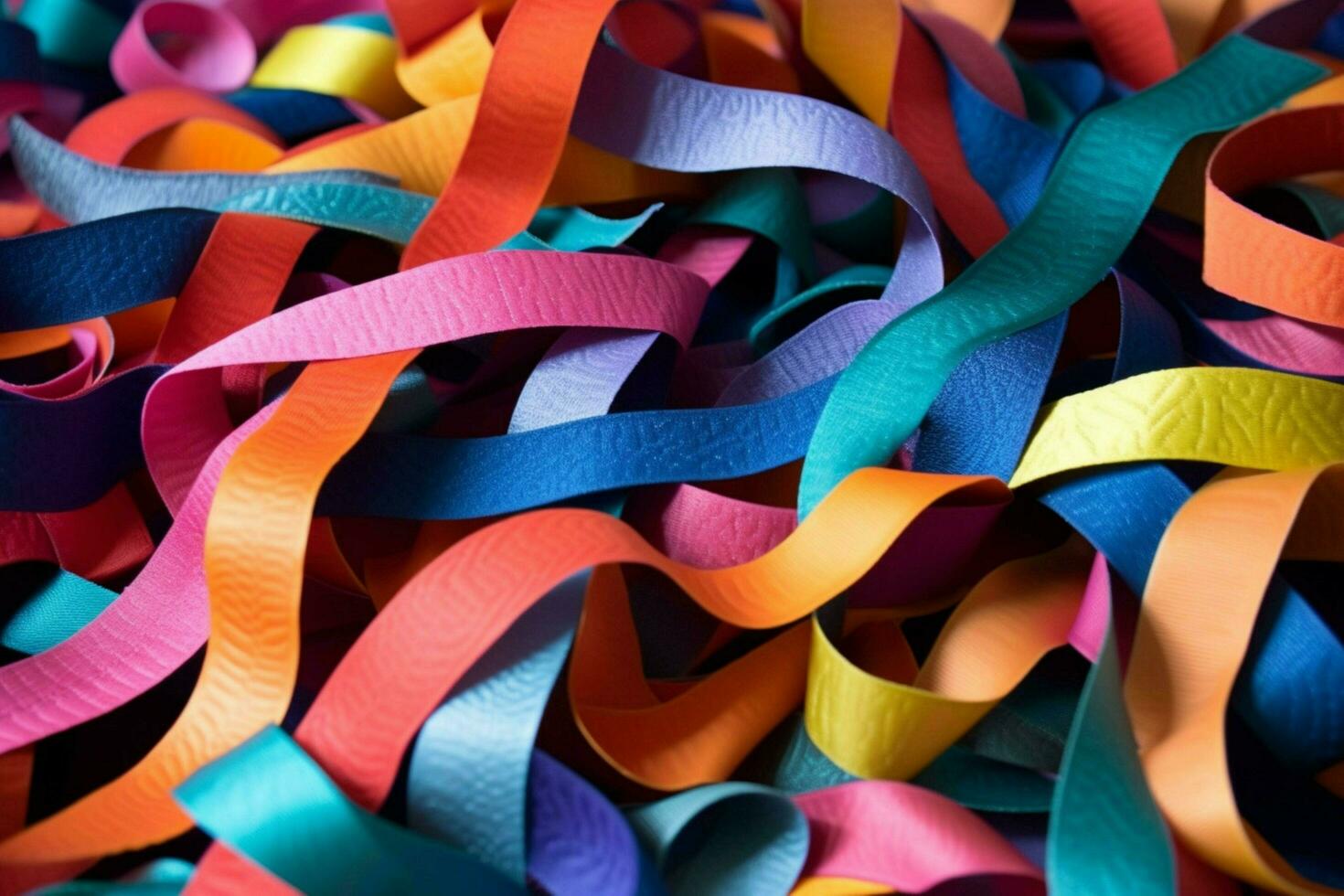 colorful serpentine party ribbons photo