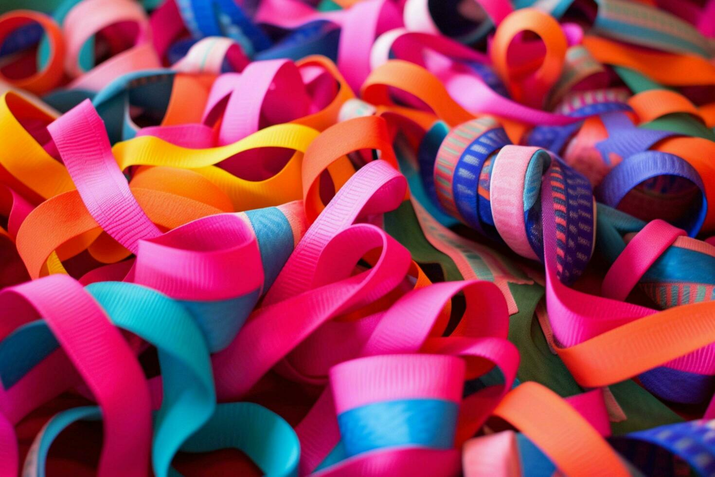 colorful serpentine party ribbons photo