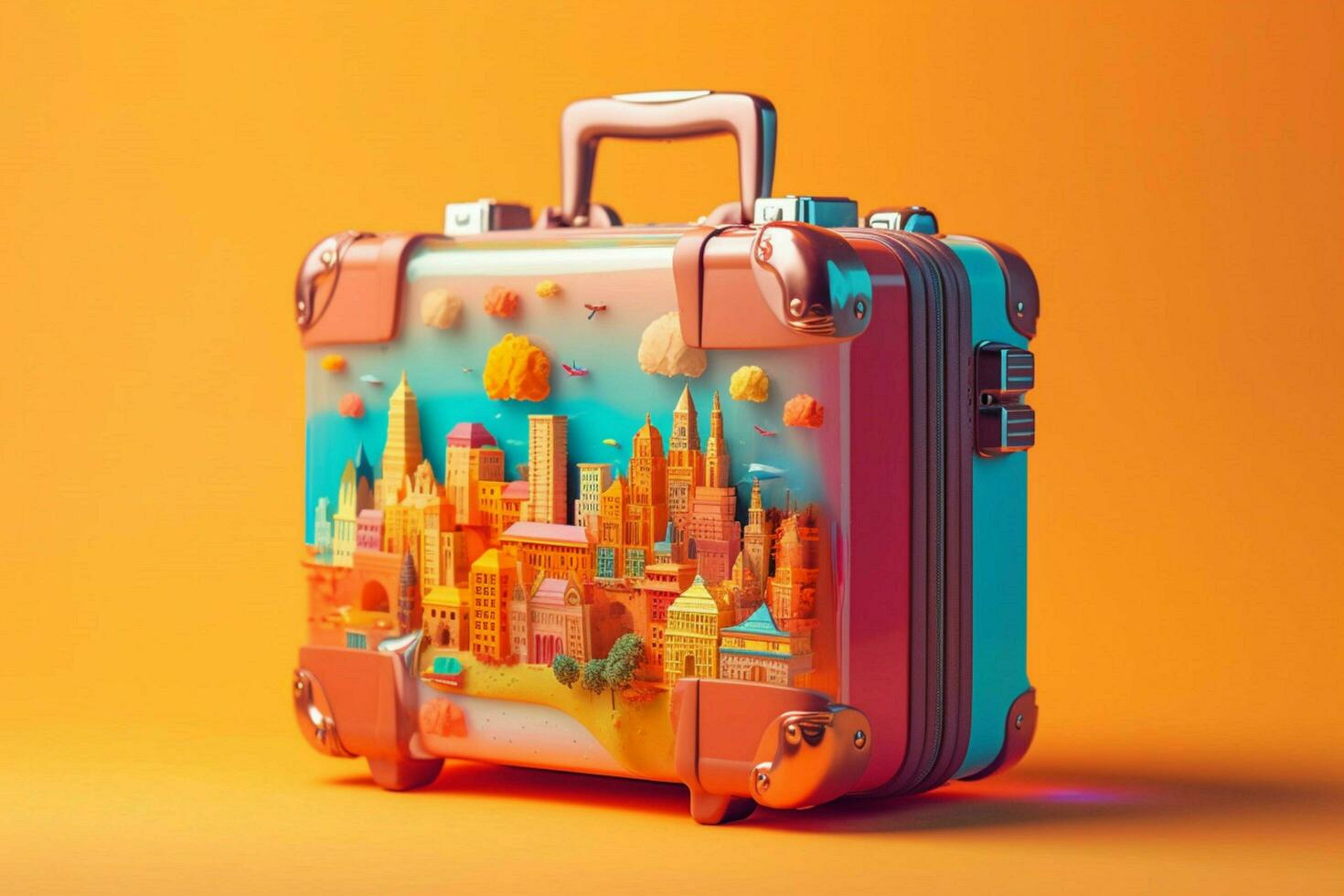 colorful travel suitcase trip photo