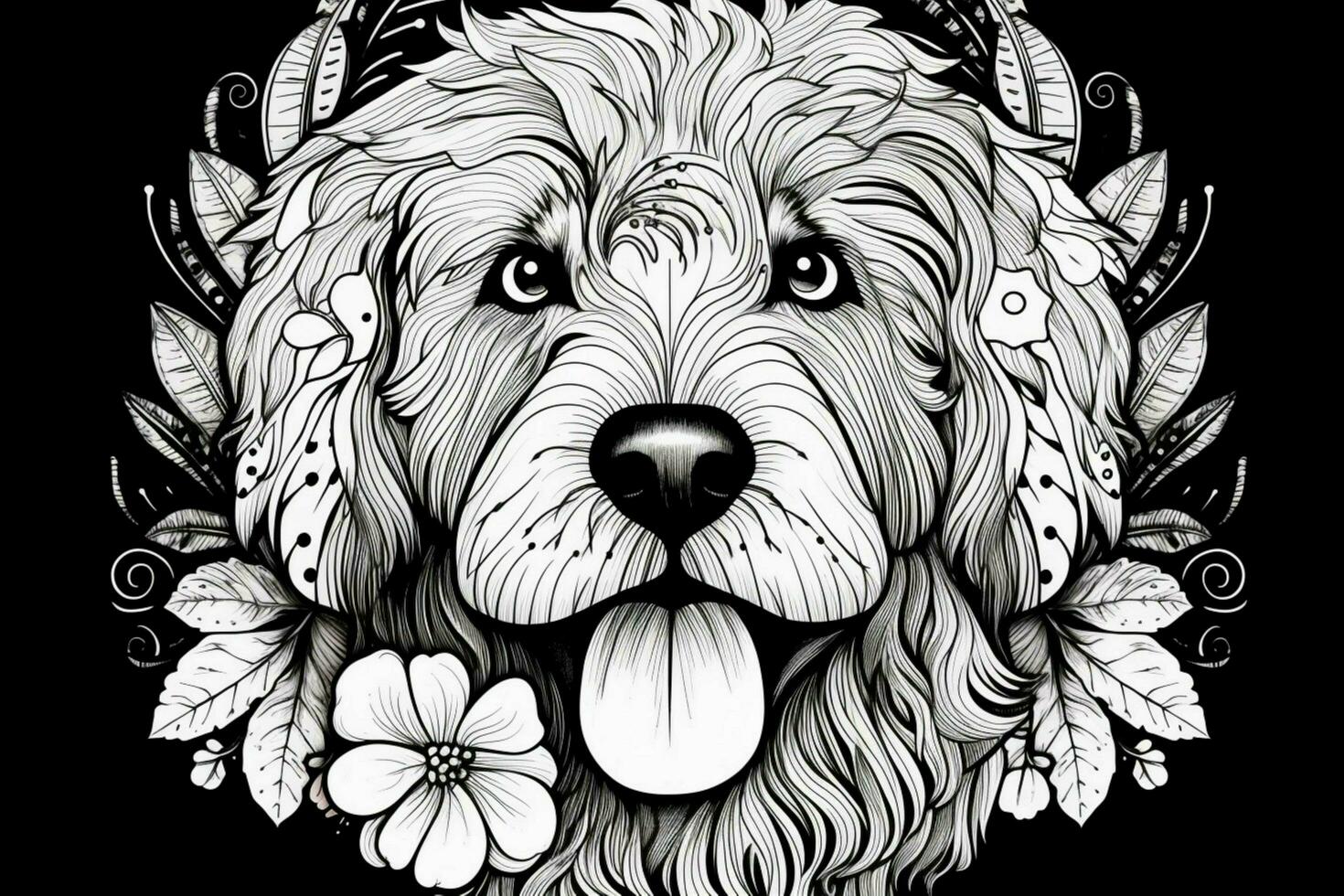 coloring book dog black photo