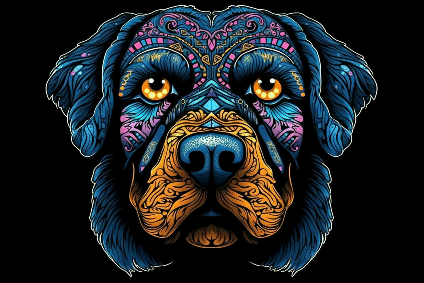 coloring dog head rottweiler photo