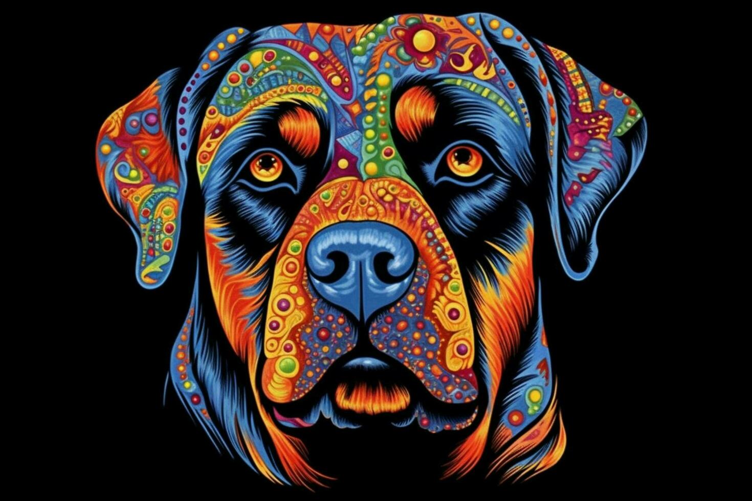 coloring dog head rottweiler photo