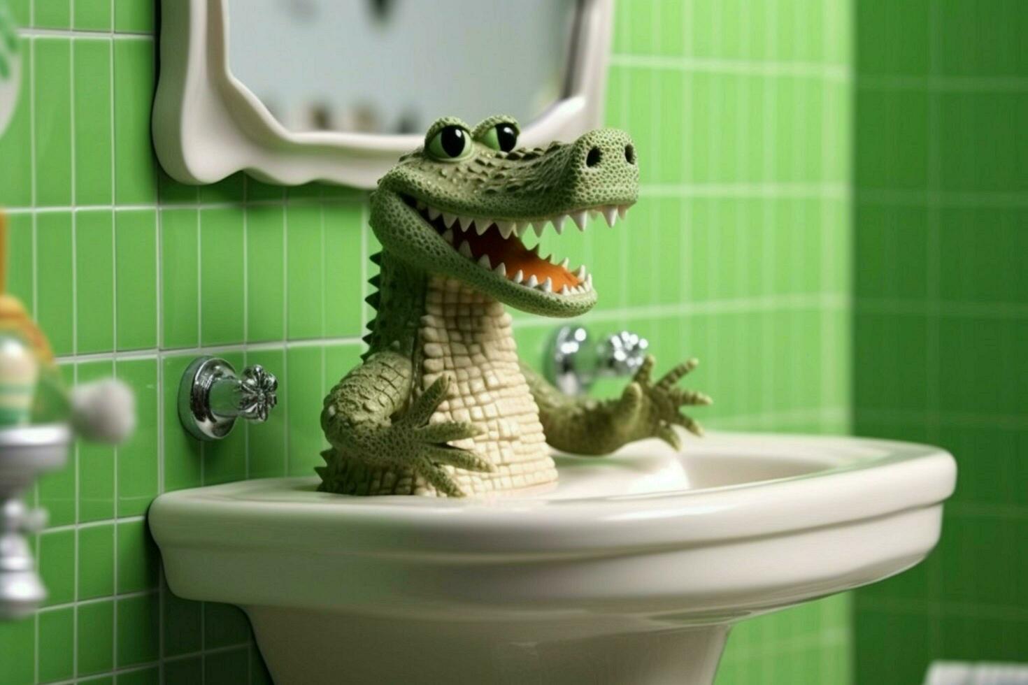 crocodile bathroom toy photo