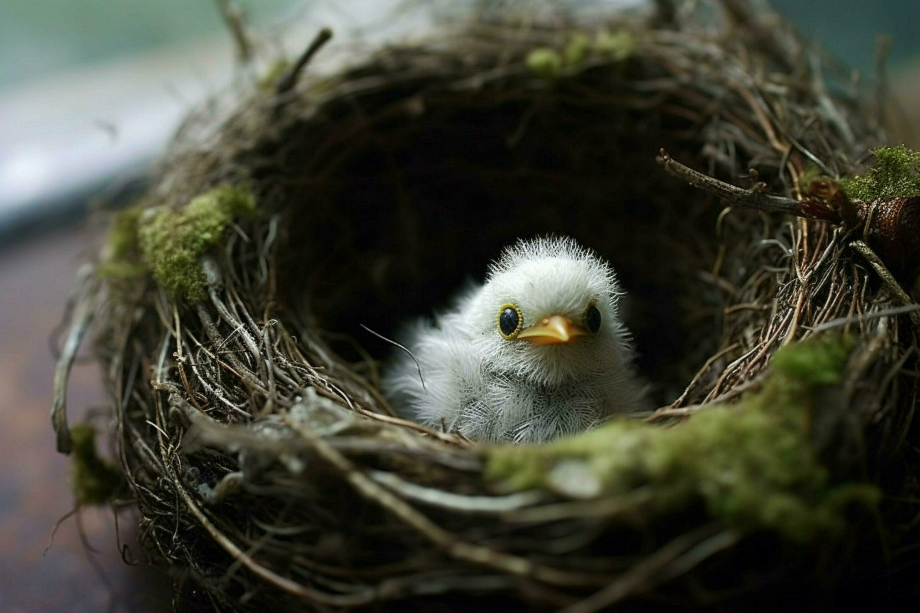 cute baby birds in nest