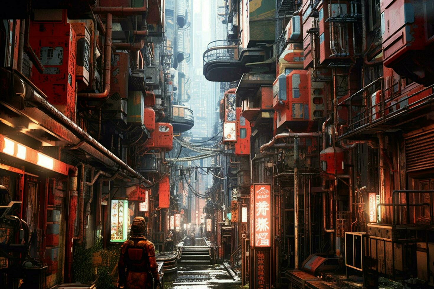 cyberpunk city image hd photo