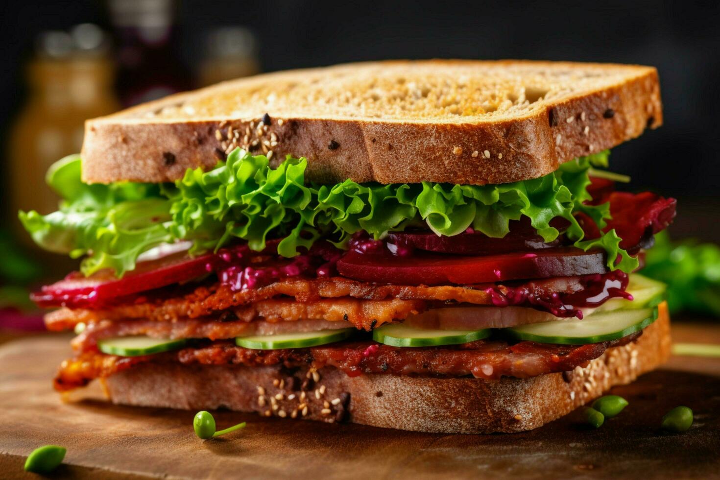 delicious vegan sandwich with a crunchy texture a photo