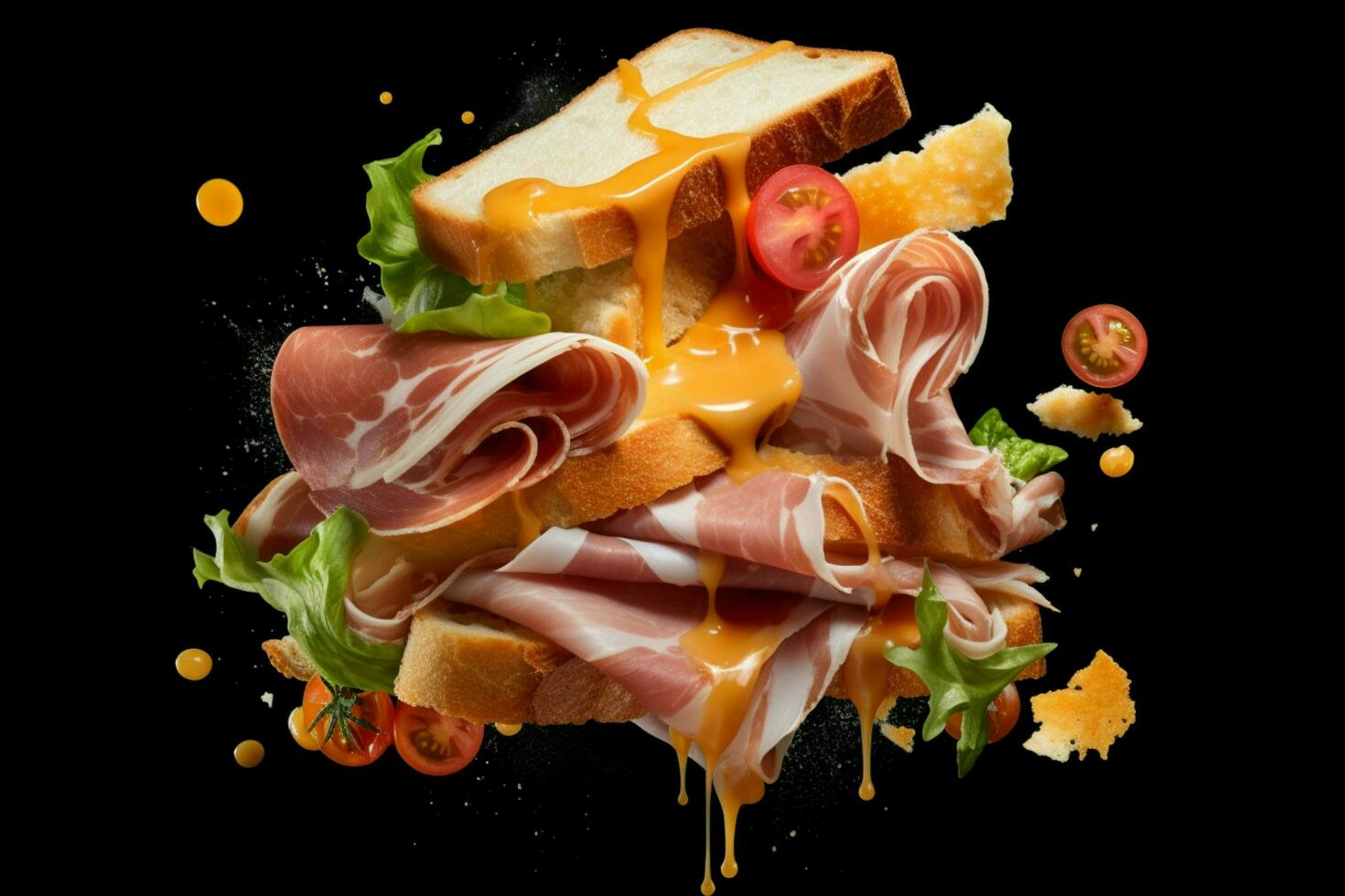 exploded axonometric view of a ham mustard sause br photo