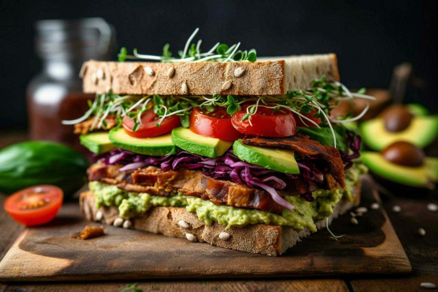 enjoy a fresh and tasty vegan sandwich made with photo