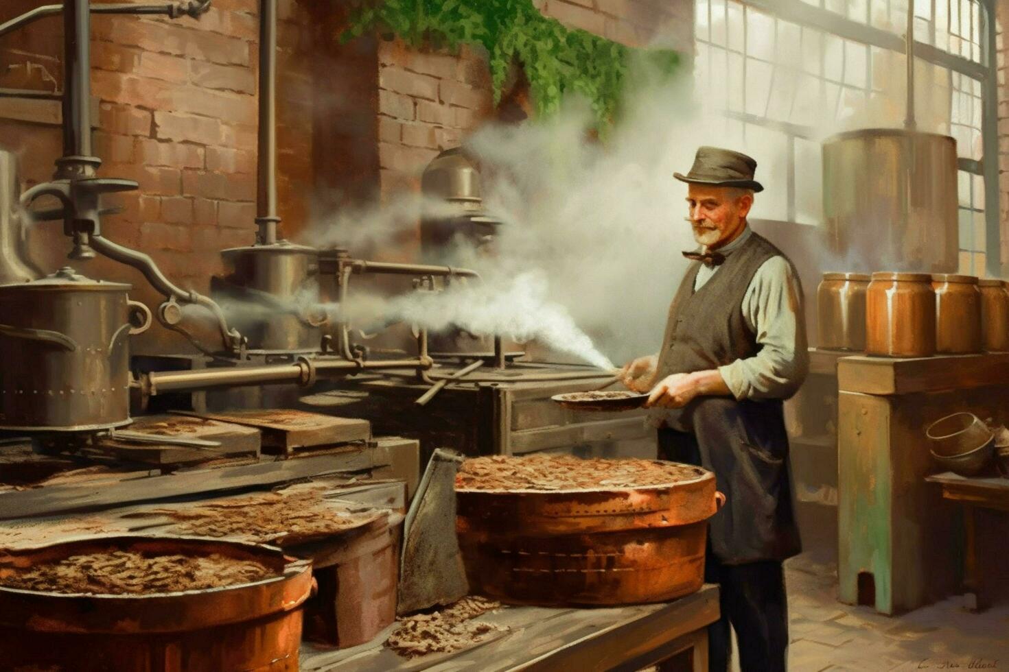 factory man worker vintage 1800 year photo