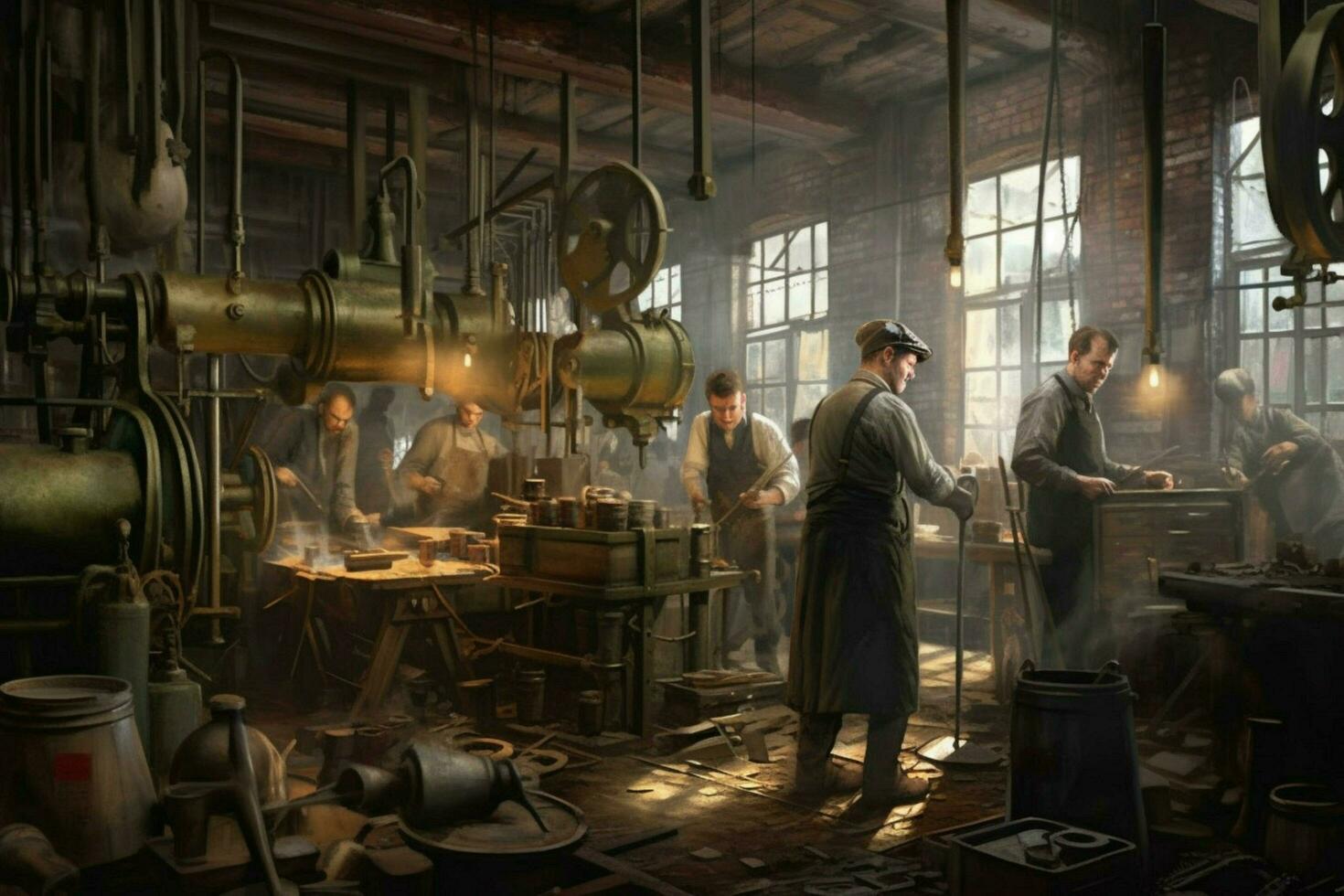 factory man worker vintage 1800 year photo