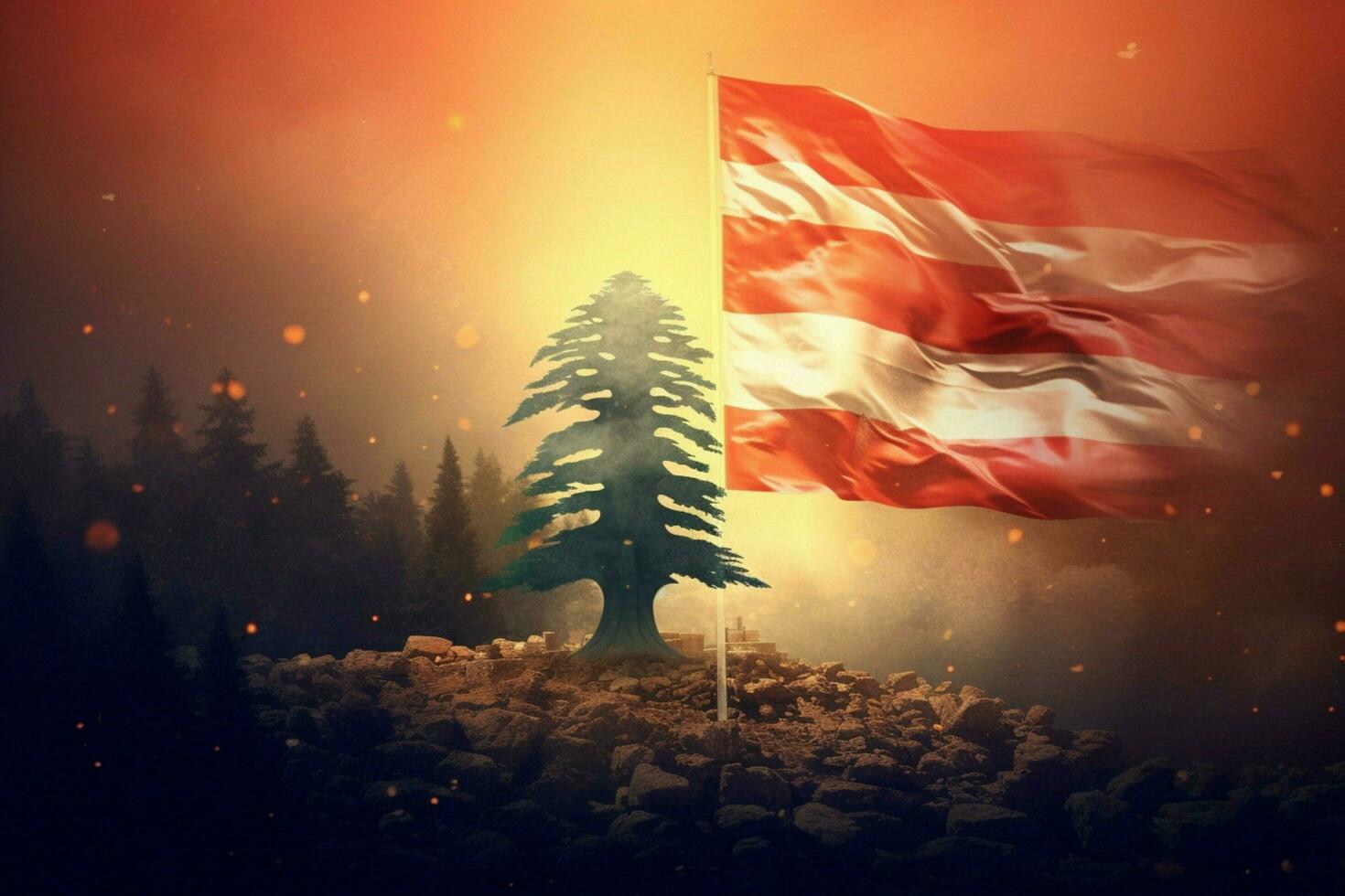 flag wallpaper of Lebanon photo